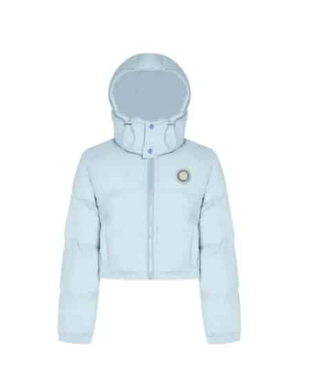 Trapstar Women's Irongate Hooded Puffer Jacket Ice Blue