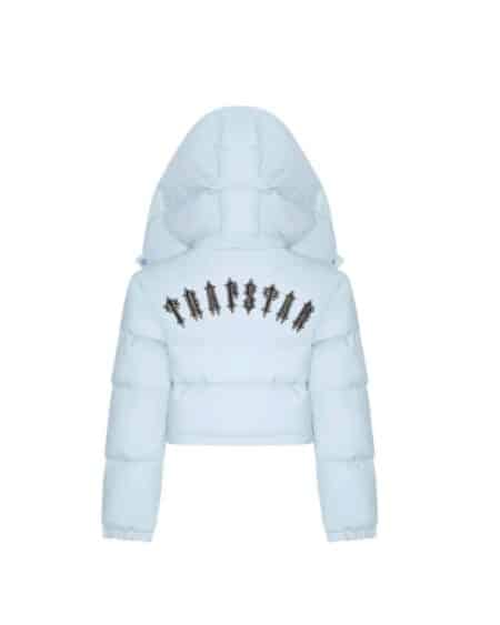 Trapstar Women's Irongate Hooded Puffer Jacket Ice Blue