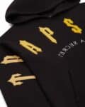 TRAPSTAR IRONGATE ARCH CHENILLE HOODIE – BLACK/YELLOW