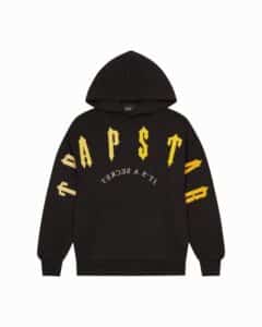 TRAPSTAR IRONGATE ARCH CHENILLE HOODIE - BLACK/YELLOW